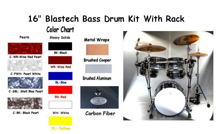 Blastech Drum Set with Rack & 16" Bass Drum 